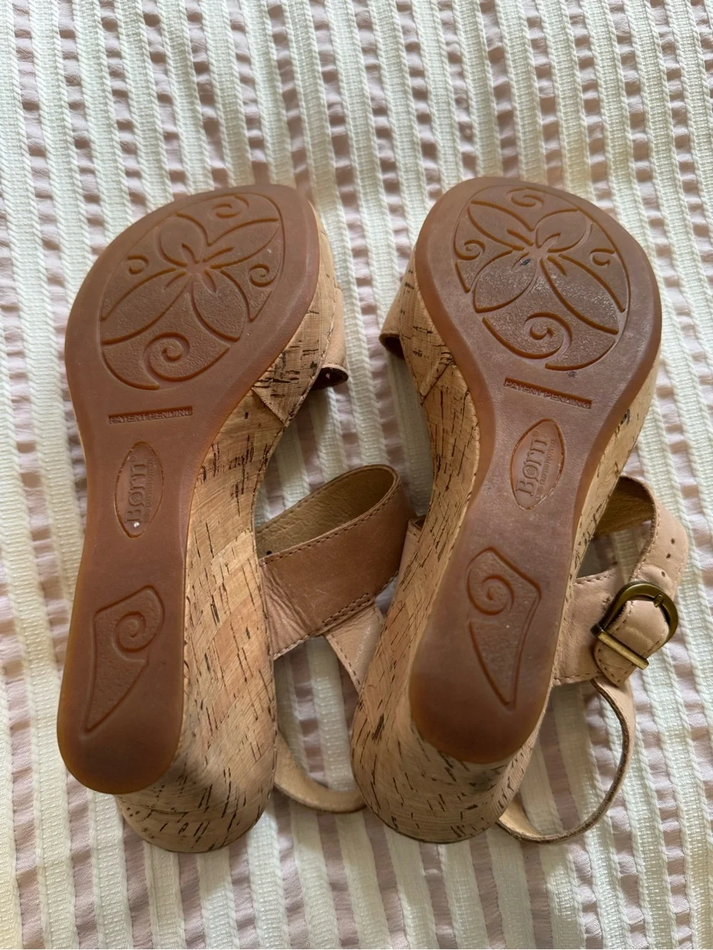 Born Women's Tan Leather Wedge Sandals
